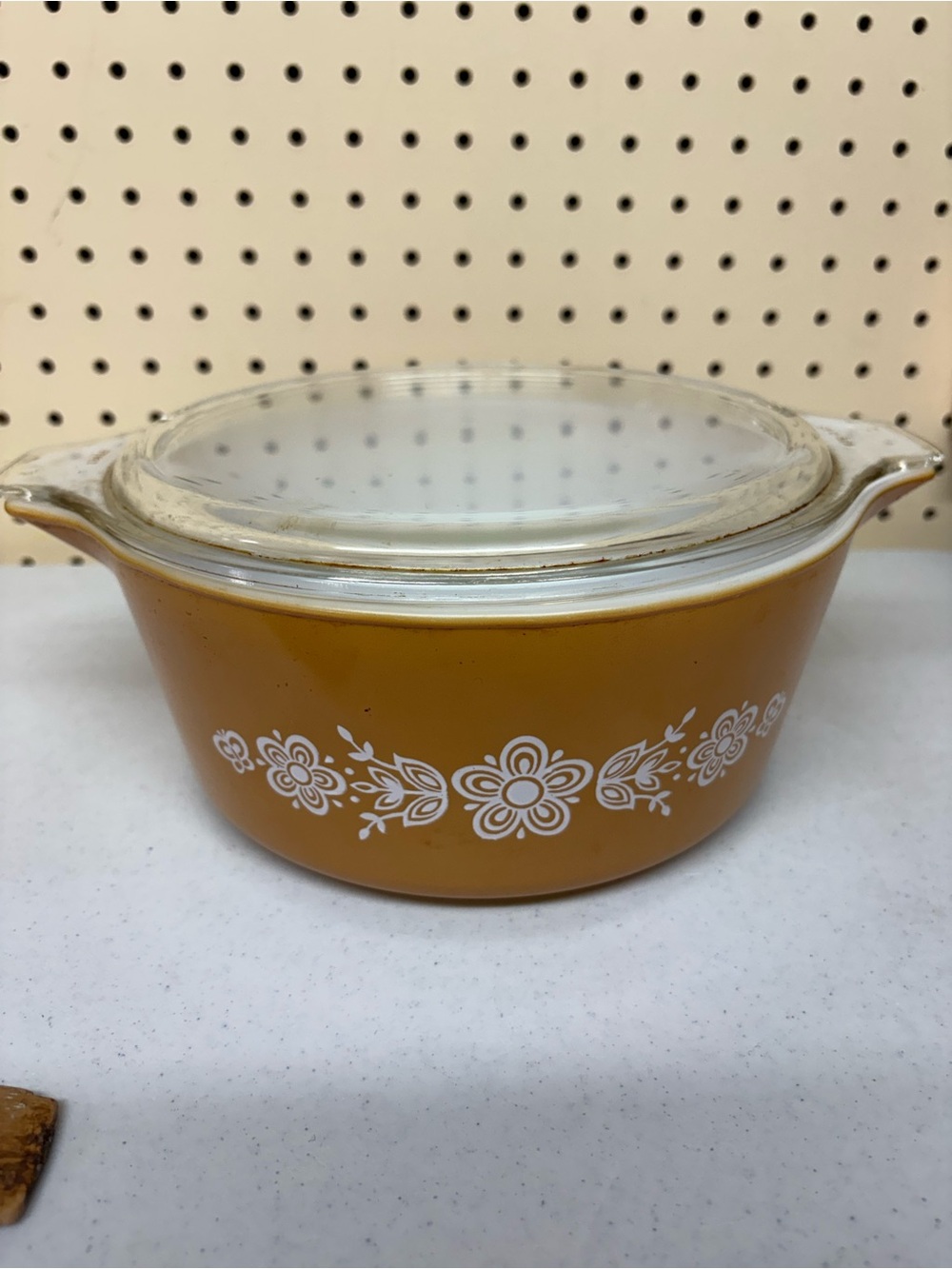 Pyrex Vintage Yellow Floral Casserole Dish with Lid